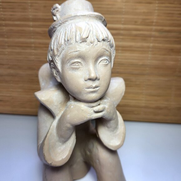 Clown Figurine Austin Production Boy Vintage 1980 Jester Clown Boy Sculpture - Picture 2 of 9